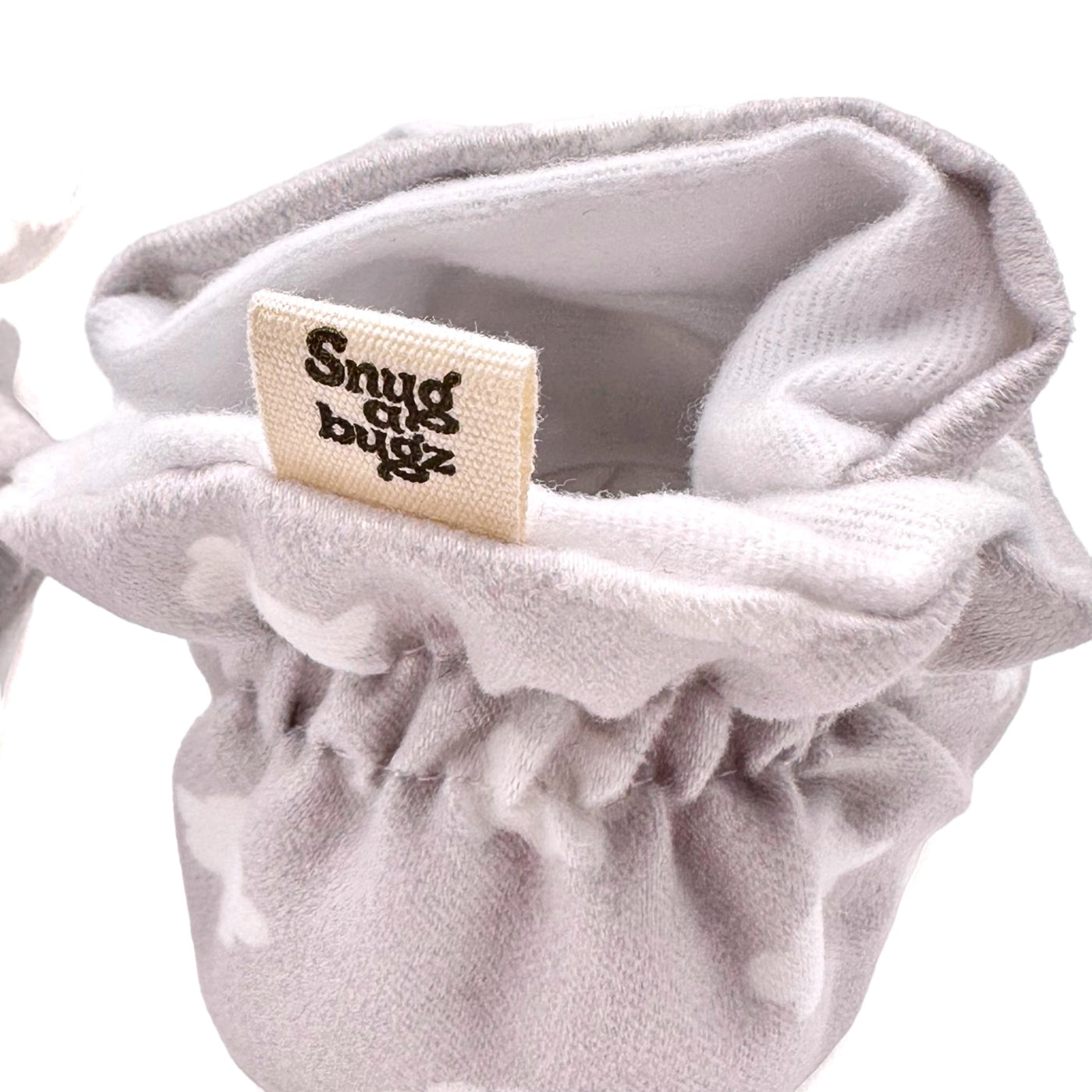 Stay-on, Non-Slip, Baby Booties - Grey Clouds - Snugabugz