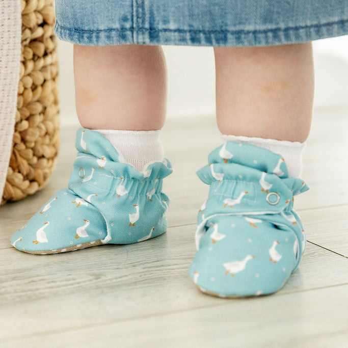 Teal - Water Resistant Stay On Baby Booties With Non-Slip Soles | Snugabugz - Snugabugz