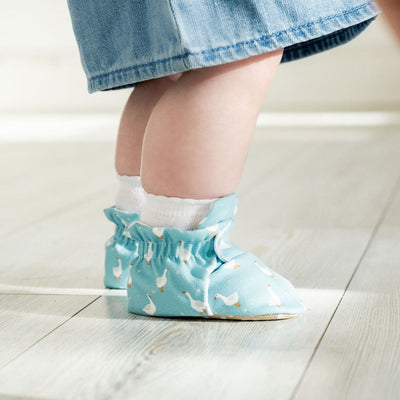 Teal - Water Resistant Stay On Baby Booties With Non-Slip Soles | Snugabugz - Snugabugz