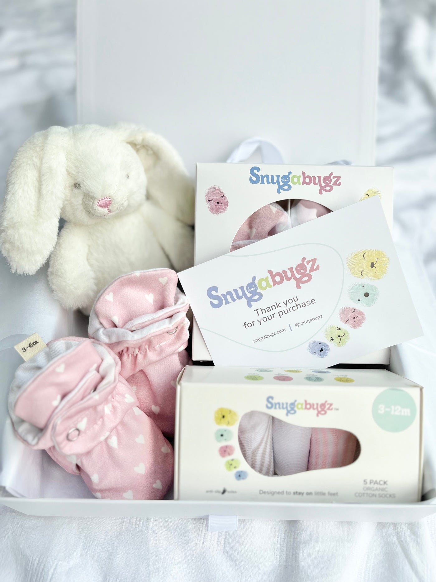 Snugabugz | Baby Girl Luxury Gift Box with Bunny Rabbit Plush