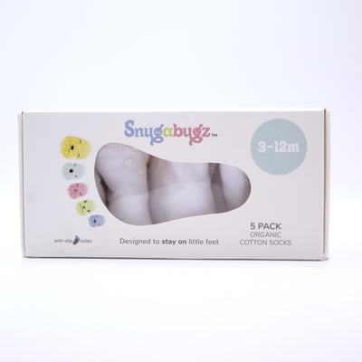 Snugabugz_Baby_Socks_That_Stay_On_with non slip soles infant Boys_5_Pack_Blue_Grey_White_Gift_Box_baby_gift