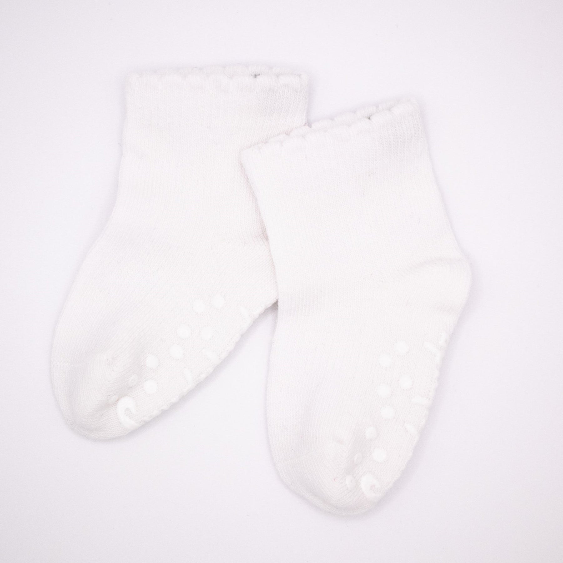 Snugabugz Baby Socks That Stay On With Non Slip Soles White 3 Pack