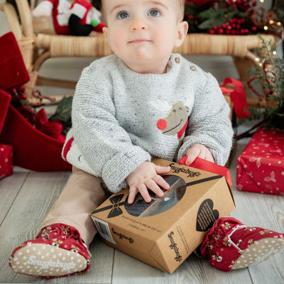 Schwarzer Samt – Babyschuhe mit rutschfester Sohle | Snugabugz 