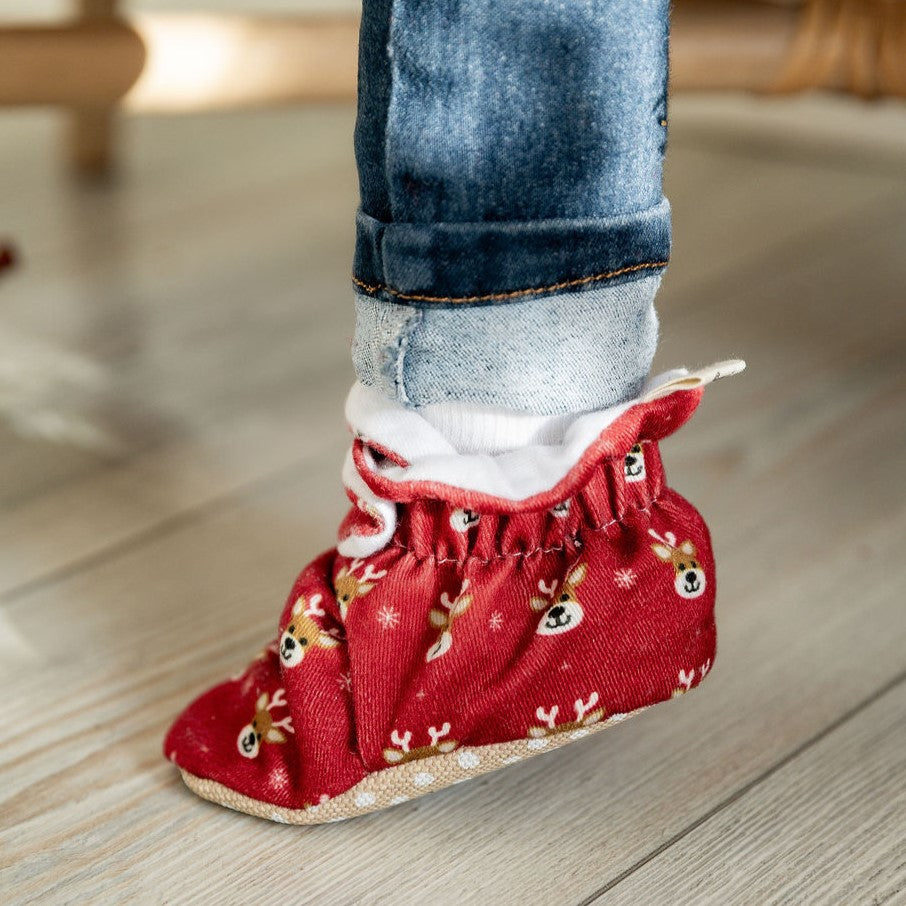 Schwarzer Samt – Babyschuhe mit rutschfester Sohle | Snugabugz 