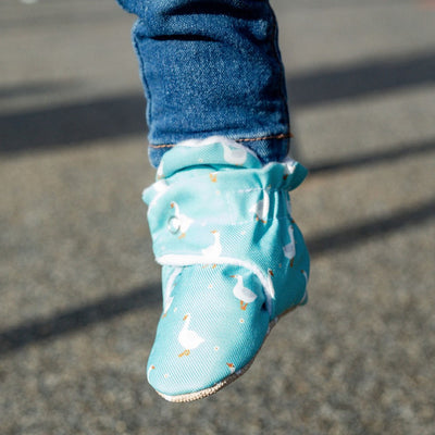 Teal - Water Resistant Stay On Baby Booties With Non-Slip Soles | Snugabugz - Snugabugz